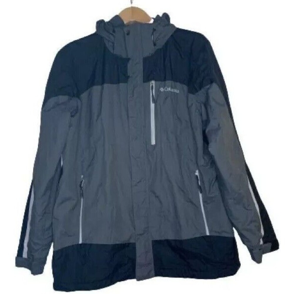 Columbia Rain Jacket L Gray Waterproof Interchange